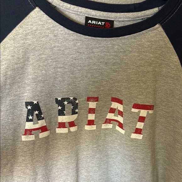 Ariat Men's FR Gray and Navy Long Sleeve Shirt - Picture 2 of 5